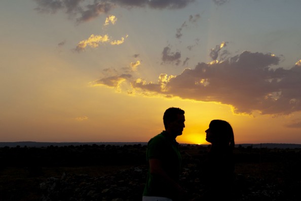 Puesta de sol y cabezas